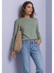 Street One Sweter w kolorze zielonym rozmiar: 40. Zielone swetry Street One, bez wzorów, bez ramiączek. Za 100.45 zł.