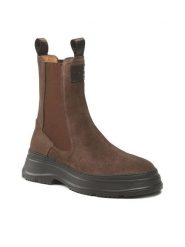 Gant Sztyblety Janebi 25553413 Brązowy. Brązowe botki GANT, bez wzorów, ze skóry, bez obcasa, na płaskiej podeszwie, bez zapięcia. Za 439.99 zł.