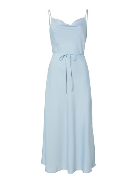 YAS Sukienka w kolorze błękitnym rozmiar: 36. Niebieskie sukienki YAS, bez wzorów, z tkaniny, bez kołnierzyka, bez ramiączek, midi. Za 159.95 zł.