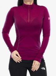 Bluza termoaktywna damska Sensor Merino Active Tee L/S Zip. Fioletowe bluzy Sensor, l, bez wzorów, z materiału, bez kaptura. Za 346.49 zł.