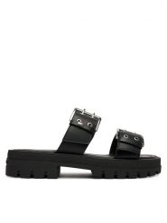Tommy Jeans Klapki Tjw Buckle Straps Sandal EN0EN02966 Czarny. Czarne klapki Tommy Jeans, bez wzorów, z jeansu, bez obcasa. Za 409.99 zł.
