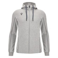 Bluza z kapturem z pełnym zamkiem błyskawicznym Macron Stage ECO. Szare bluzy Macron, s, bez wzorów, z bawełny, z kapturem. Za 384.90 zł.