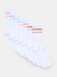 Prążkowane skarpetki 7 pack - wielobarwny. Skarpety Sinsay, bez wzorów, prążkowane. Za 19.99 zł.