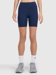 4F Legginsy w kolorze granatowym rozmiar: S. Niebieskie legginsy 4f, s, bez wzorów, z bawełny, z podwyższonym stanem. Za 37.30 zł.