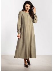 Awama Sukienka w kolorze oliwkowym rozmiar: XL. Brązowe sukienki Awama, xl, bez wzorów, z tkaniny, bez kołnierzyka, bez ramiączek, maxi. Za 191.88 zł.