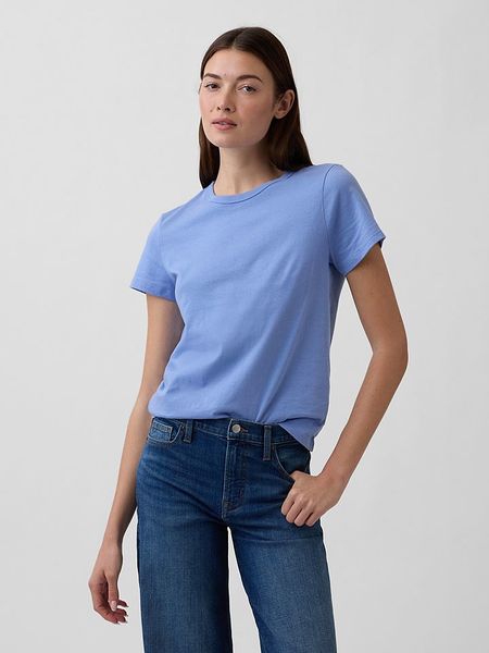 GAP Koszulka w kolorze błękitnym rozmiar: S. Niebieskie bluzki GAP, s, bez wzorów, z bawełny, bez kołnierzyka, bez ramiączek. Za 59.95 zł.