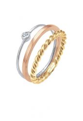 Elli Zestaw damski pasjans Basic Twisted z kryształem ze srebra próby 925 Pierścionki 1 ct Damski. Pierścionki Elli, srebrne. Za 213.99 zł.