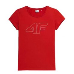 Koszulka Damska 4F. Czerwone koszulki sportowe 4f, bez wzorów, bez ramiączek. Za 60.99 zł.