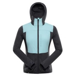 Bluza damska trekkingowa z kapturem Alpine Pro Zolla. Niebieskie bluzy Alpine Pro, s, bez wzorów, z materiału, z kapturem. Za 319.00 zł.
