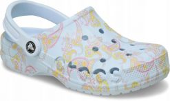 Crocs Damskie Lekkie Klapki Chodaki Baya Seasonal Printed Clog 39-40. Niebieskie klapki Crocs, bez wzorów, z materiału, bez obcasa. Za 179.99 zł.
