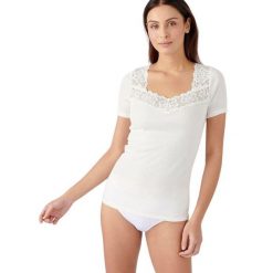 Koszulka damska Damart Thermolactyl. Białe bluzki DAMART, bez wzorów, ze skóry, bez ramiączek. Za 183.50 zł.