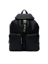 Calvin Klein Plecak Weebbing Strap Flap Backpack LV04F3645G Czarny. Czarne plecaki Calvin Klein, bez wzorów, ze skóry. Za 649.99 zł.