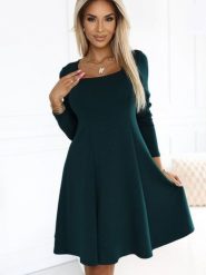 Sukienka Model Ivana 574-1 Bottle Green - Numoco. Zielone sukienki Numoco, na co dzień, l, bez wzorów, z dzianiny, bez kołnierzyka, plus size, bez ramiączek, proste. Za 274.07 zł.