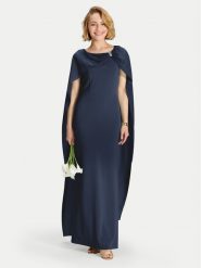 Swing Sukienka wieczorowa 5AK11900 Granatowy Regular Fit. Niebieskie sukienki Swing, bez wzorów, z syntetyku, wizytowe, bez kołnierzyka, bez ramiączek. Za 969.99 zł.