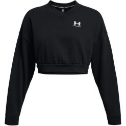 Damska bluza oversize z okrągłym dekoltem Under Armour Rival Terry. Białe bluzy Under Armour, s, bez wzorów, z bawełny, z kapturem. Za 258.33 zł.