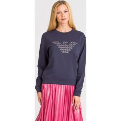 BLUZA Emporio Armani. Niebieskie bluzy Emporio Armani, bez wzorów, z materiału, bez kaptura. Za 549.00 zł.