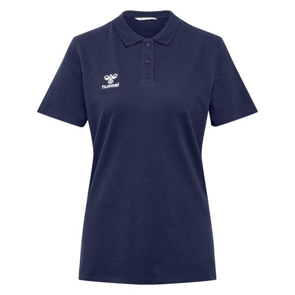 Damska koszulka polo Hummel Go 2.0. Niebieskie bluzki Hummel, bez wzorów, bez kołnierzyka, bez ramiączek. Za 129.00 zł.