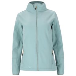 Softshell damski Whistler Covina. Niebieskie kurtki sportowe Whistler, l, bez wzorów, z softshellu, bez kaptura, trekkingowe. Za 199.99 zł.