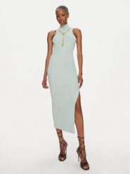Elisabetta Franchi Sukienka codzienna AM-69S-41E2-V400 Zielony Slim Fit. Zielone sukienki Elisabetta Franchi, na co dzień, s, bez wzorów, z wiskozy, bez kołnierzyka, bez ramiączek, proste. Za 829.99 zł.