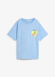 T-shirt oversize z czystej bawełny organicznej. Białe t-shirty bonprix, bez wzorów, z bawełny, bez kołnierzyka, bez ramiączek. Za 64.99 zł.