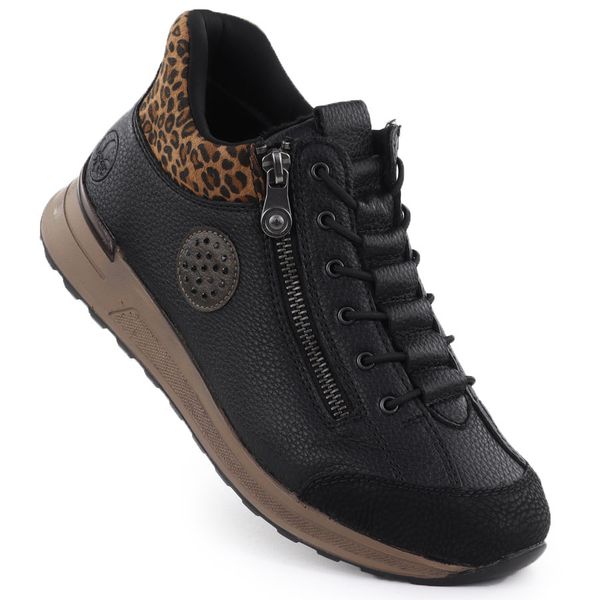 Botki damskie ocieplane na suwak czarne Rieker N1457-00. Czarne botki Rieker, bez wzorów, ze skóry ekologicznej, bez obcasa, bez zapięcia. Za 419.00 zł.