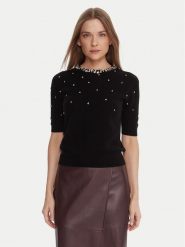 KAOS Sweter RI1KT021 Czarny Regular Fit. Czarne swetry KAOS, xl, bez wzorów, z wełny, bez ramiączek. Za 679.99 zł.