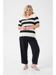 KAFFE curve Sweter w kolorze kremowo-czarnym rozmiar: M. Brązowe swetry KAFFE curve, m, bez wzorów, bez ramiączek. Za 86.99 zł.