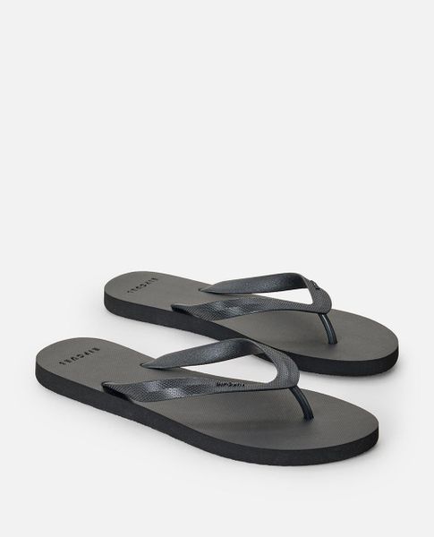 Japonki damskie Rip Curl Essential Bloom Open Toe. Czarne klapki Rip Curl, bez wzorów, z materiału, z otwartym noskiem, bez obcasa. Za 62.99 zł.