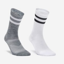 Skarpetki fitness Domyos wysokie 2 pary. Skarpety DOMYOS, bez wzorów, z dzianiny. Za 29.99 zł.