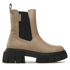 Sztyblety Big Star Shoes. Brązowe botki BIG STAR SHOES, bez wzorów, bez obcasa, na płaskiej podeszwie, bez zapięcia. Za 149.99 zł.