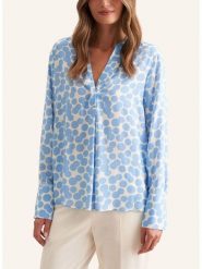 Seidensticker Bluzka w kolorze błękitno-białym rozmiar: 36. Białe bluzki Seidensticker, bez wzorów, z wiskozy, bez kołnierzyka, bez ramiączek. Za 176.50 zł.