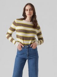 Vero Moda Sweter w kolorze brązowo-kremowym rozmiar: S. Brązowe swetry Vero Moda, s, bez wzorów, bez ramiączek. Za 39.58 zł.