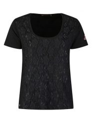 Geographical Norway Koszulka "Joeline" w kolorze czarnym rozmiar: L. Czarne bluzki Geographical Norway, l, bez wzorów, z koronki, bez kołnierzyka, bez ramiączek. Za 30.71 zł.