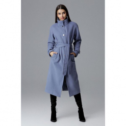 Długi płaszcz reglan m624. Niebieskie płaszcze Global, m, bez wzorów, bez kaptura. Za 299.00 zł.