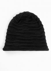 Czapka marszczona beanie. Czarne czapki bonprix, bez wzorów. Za 34.99 zł.