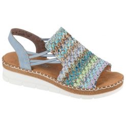 Sandały Rieker Sandals V1241-91 wielokolorowe. Sandały bez wzorów, z gumy, sportowe, z otwartym noskiem, bez obcasa, bez zapięcia. Za 376.43 zł.