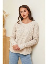 Soft Cashmere Sweter w kolorze beżowym rozmiar: 34/36. Brązowe swetry Soft Cashmere, z aplikacjami, bez ramiączek. Za 142.18 zł.
