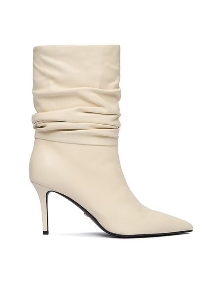 Gino Rossi Botki EO-LUNA-LT681 Écru. Botki Gino Rossi, bez wzorów, ze skóry, bez obcasa, na szpilce, bez zapięcia. Za 419.99 zł.