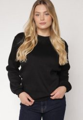 Czarna Bluza z Bawełną Ozdobiona Przeszyciami Fezoria. Czarne bluzy Born2be, l, bez wzorów, z bawełny, bez kaptura. Za 69.99 zł.