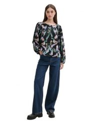 TOM TAILOR Denim Bluzka w kolorze czarnym ze wzorem rozmiar: S. Czarne bluzki TOM TAILOR DENIM, s, bez wzorów, z denimu, bez kołnierzyka, bez ramiączek. Za 52.79 zł.