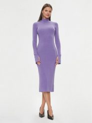 Patrizia Pepe Sukienka dzianinowa 2A2612/K002-M477 Fioletowy Slim Fit. Fioletowe sukienki Patrizia Pepe, m, bez wzorów, z dzianiny, bez kołnierzyka, bez ramiączek. Za 609.99 zł.