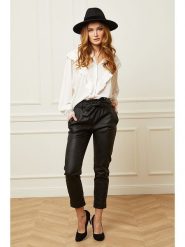 Joséfine Spodnie w kolorze czarnym rozmiar: M. Czarne spodnie materiałowe Joséfine, m, bez wzorów, z materiału, z podwyższonym stanem. Za 152.99 zł.