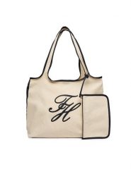 Tommy Hilfiger Torebka Th Summer Tote Canvas AW0AW18398 Biały. Białe shopper TOMMY HILFIGER, bez wzorów, z materiału, bez dodatków. Za 409.99 zł.