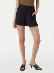 Vero Moda Szorty materiałowe Natali 10279687 Czarny Baggy Fit. Czarne szorty Vero Moda, bez wzorów, z bawełny. Za 99.99 zł.