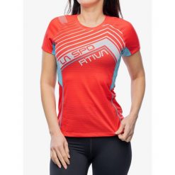 Koszulka do biegania damska La Sportiva Wave T-Shirt. Czerwone koszulki sportowe La Sportiva, bez wzorów, bez ramiączek, do biegania. Za 277.99 zł.