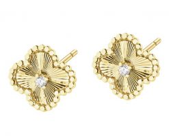 Złote kolczyki z cyrkoniami - kwiaty. Żółte kolczyki Apart, z cyrkonią, złote. Za 969.00 zł.