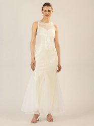 APART Sukienka w kolorze białym rozmiar: 44. Białe sukienki Apart, bez wzorów, bez kołnierzyka, bez ramiączek, maxi, rozkloszowane. Za 402.53 zł.