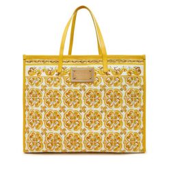 Torebka Dolce&Gabbana. Żółte shopper Dolce&Gabbana, bez wzorów, bez dodatków. Za 3,459.00 zł.