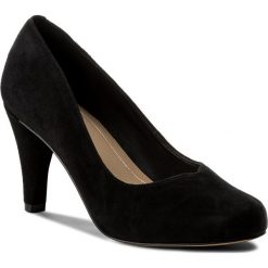 Półbuty CLARKS - Dalia Rose 261322644 Black Suede. Czarne czółenka Clarks, bez wzorów, ze skóry ekologicznej, bez obcasa, na obcasie, bez zapięcia. W wyprzedaży za 199.00 zł.