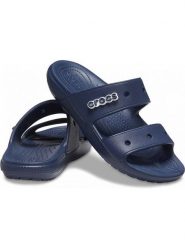 Crocs Klapki "Classic" w kolorze granatowym rozmiar: 38/39. Niebieskie klapki Crocs, bez wzorów, z otwartym noskiem, bez obcasa. Za 99.45 zł.